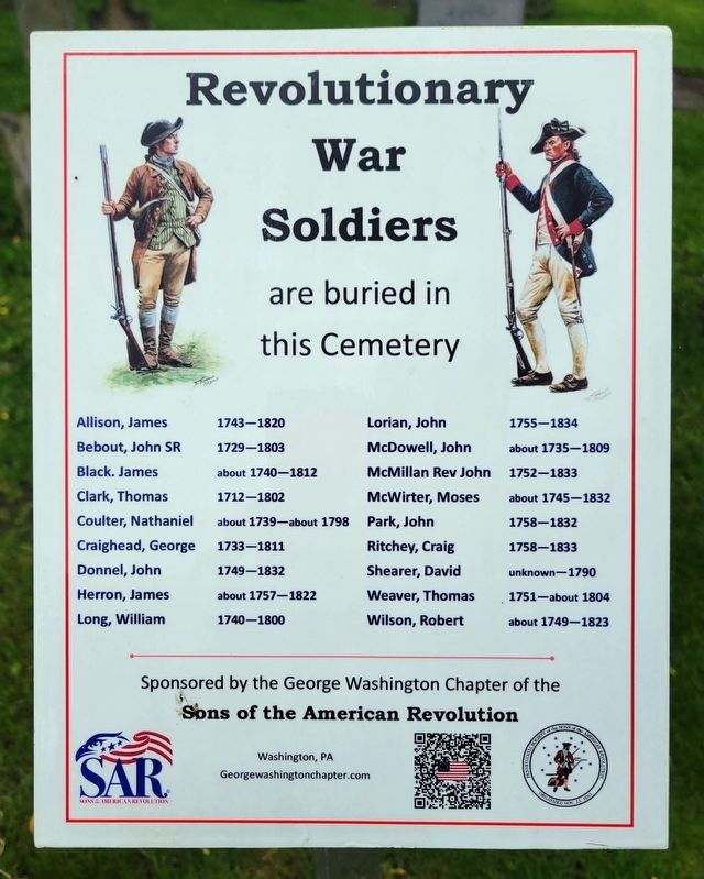 Revolutionary War Soldiers Marker. Click for full size. Revolutionary War Soldiers Marker image. Click for full size.