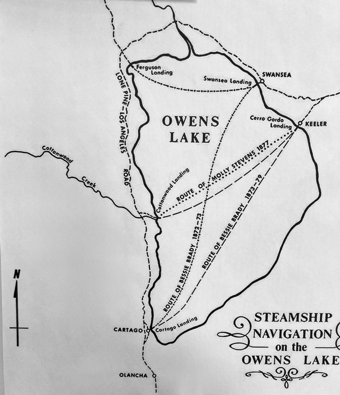 Steamship Navigation on Owens Lake. Click for full size. Steamship Navigation on Owens Lake image. Click for full size.