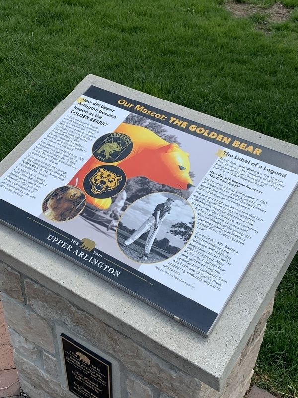 Our Mascot: The Golden Bear Marker image. Click for full size.