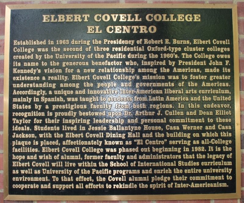 Elbert Covell College Marker image. Click for full size.