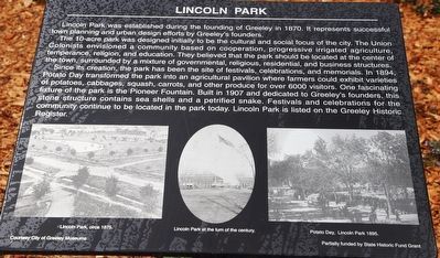 Lincoln Park Marker. Click for full size. Lincoln Park Marker image. Click for full size.