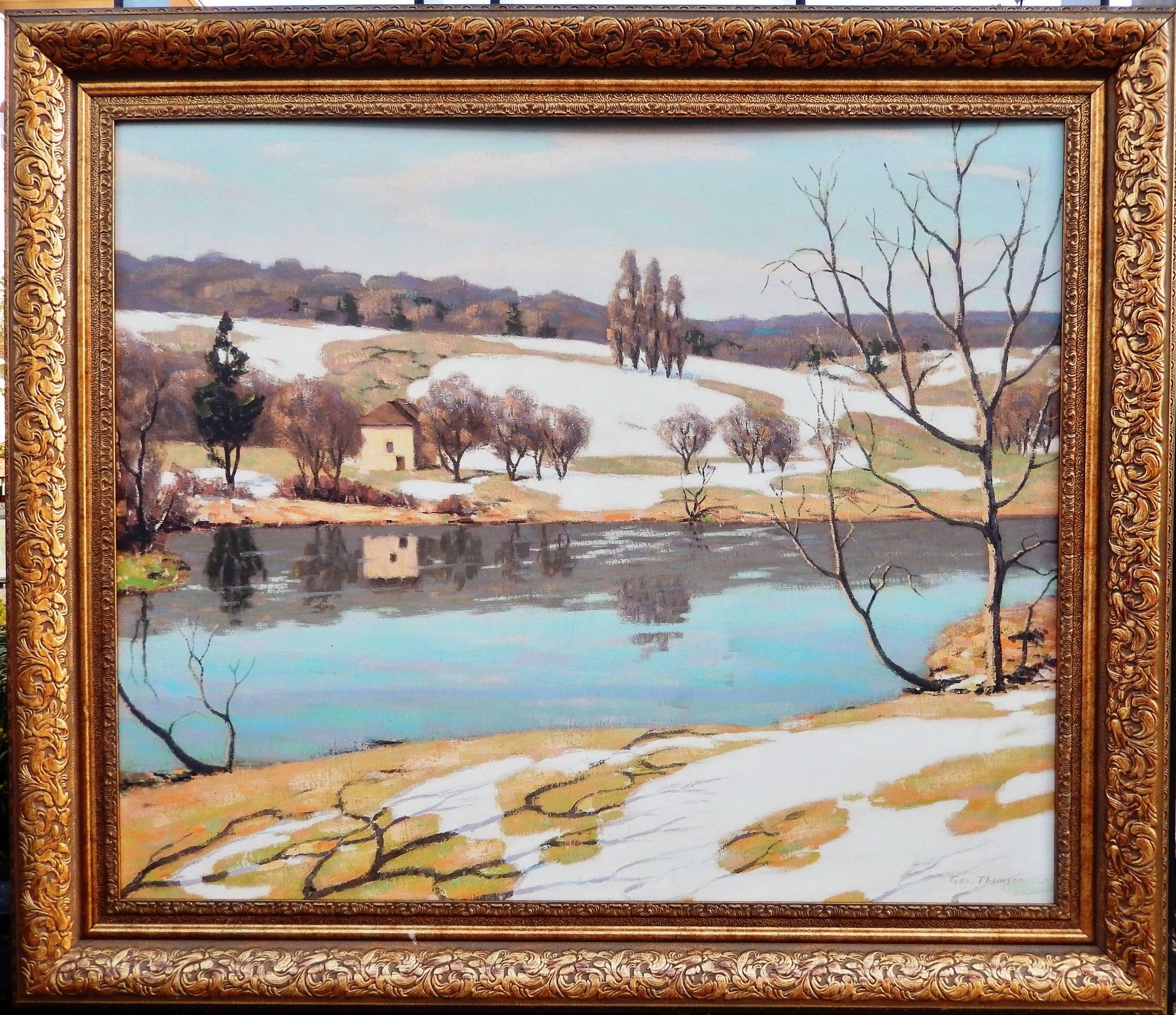 <i>Lingering Snow</i>, oil on canvas, n.d.. Click for full size. <i>Lingering Snow</i>, oil on canvas, n.d. image. Click for full size.