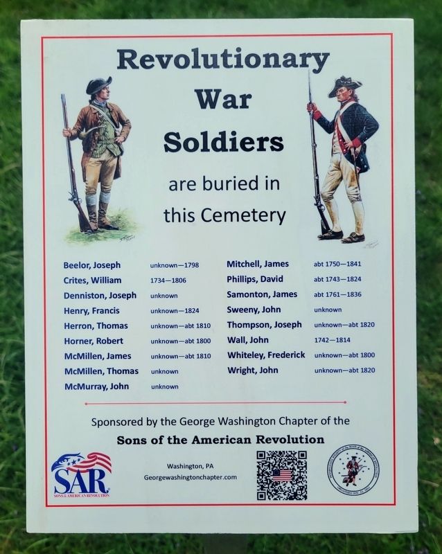 Revolutionary War Soldiers Marker. Click for full size. Revolutionary War Soldiers Marker image. Click for full size.