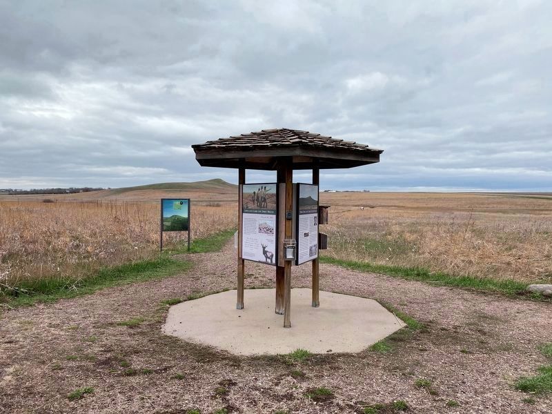 Lewis and Clark Visit Spirit Mound Marker <i>(left side)</i>. Click for full size. Lewis and Clark Visit Spirit Mound Marker <i>(left side)</i> image. Click for full size.