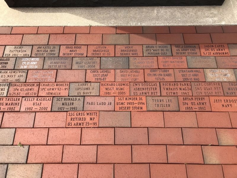 United States Conflicts 1980-1996 (brick pavers). Click for full size. United States Conflicts 1980-1996 (brick pavers) image. Click for full size.