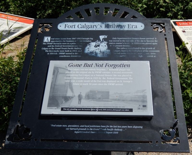 Fort Calgary's Railway Era Marker image. Click for full size.