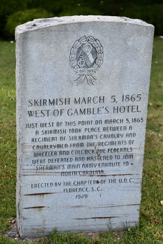 Skirmish March 5, 1865 West of Gamble's Hotel Marker image. Click for full size.