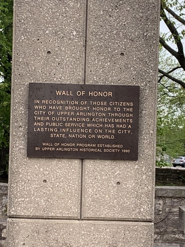 Wall of Honor plaque. Click for full size. Wall of Honor plaque image. Click for full size.