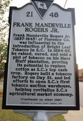Frank Mandeville Rogers Jr. side of marker image. Click for full size.