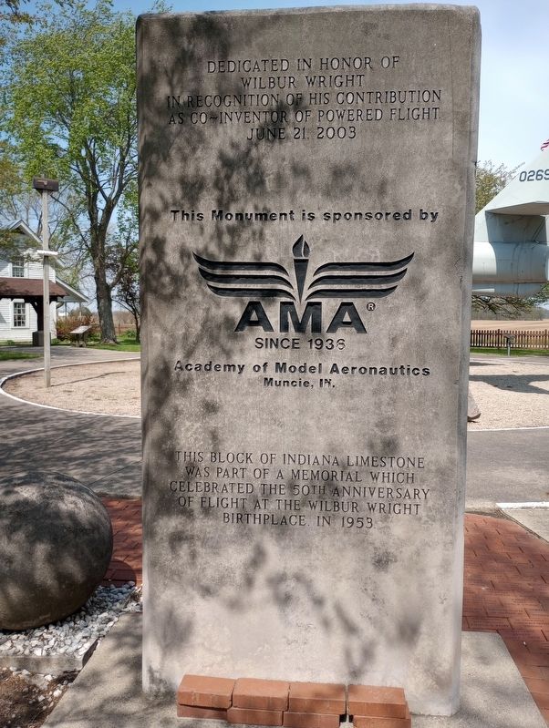 Wilbur Wright Marker, Side Two. Click for full size. Wilbur Wright Marker, Side Two image. Click for full size.