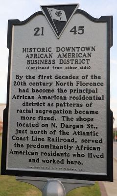 Historic Downtown African American Business District Marker, Side Two image. Click for full size.