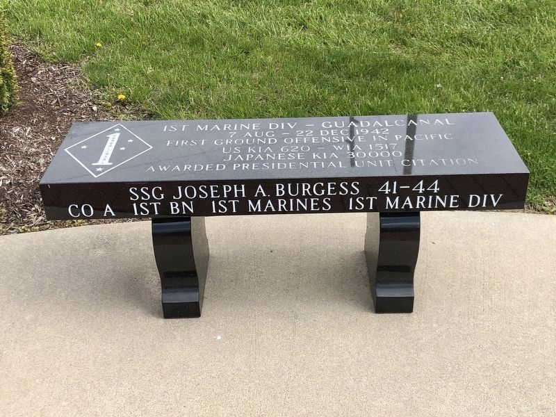 1st Marine Div Guadalcanal Marker. Click for full size. 1st Marine Div Guadalcanal Marker image. Click for full size.