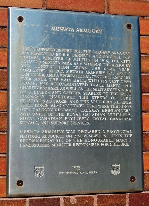 Mewata Armoury Marker image. Click for full size.