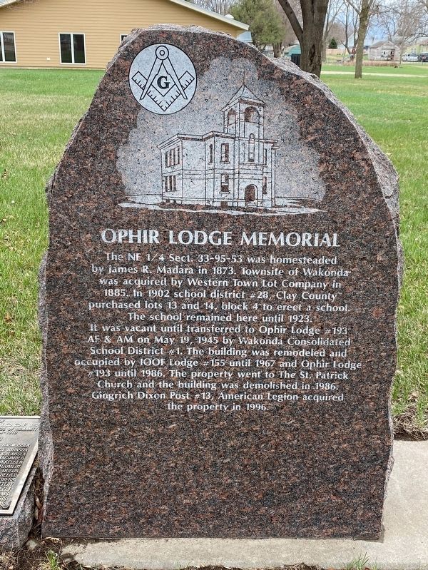 Ophir Lodge Memorial Marker image. Click for full size.