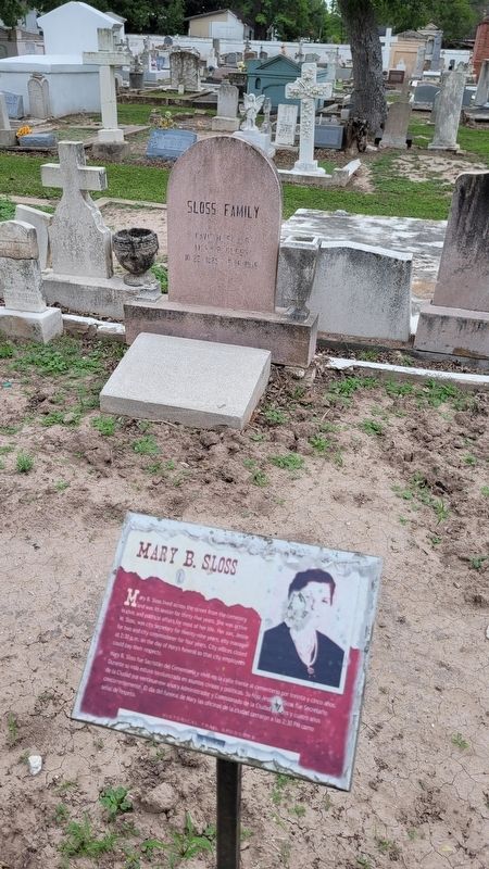 Mary B. Sloss Gravestone and Marker. Click for full size. Mary B. Sloss Gravestone and Marker image. Click for full size.