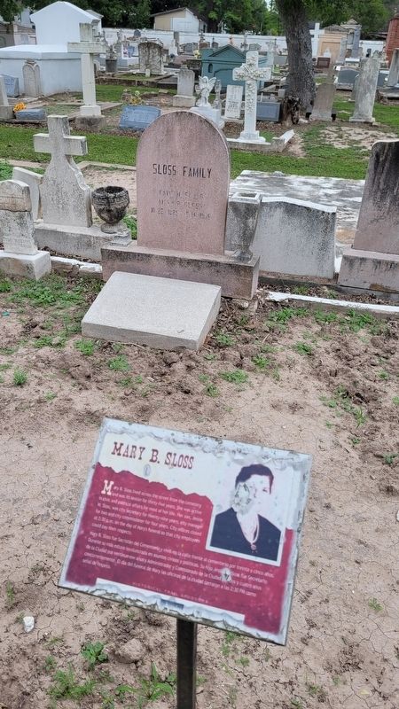Mary B. Sloss Gravestone and Marker image. Click for full size.