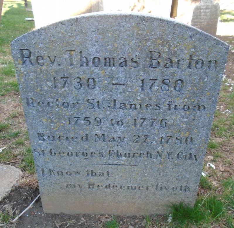 Rev. Thomas Barton Monument image. Click for full size.