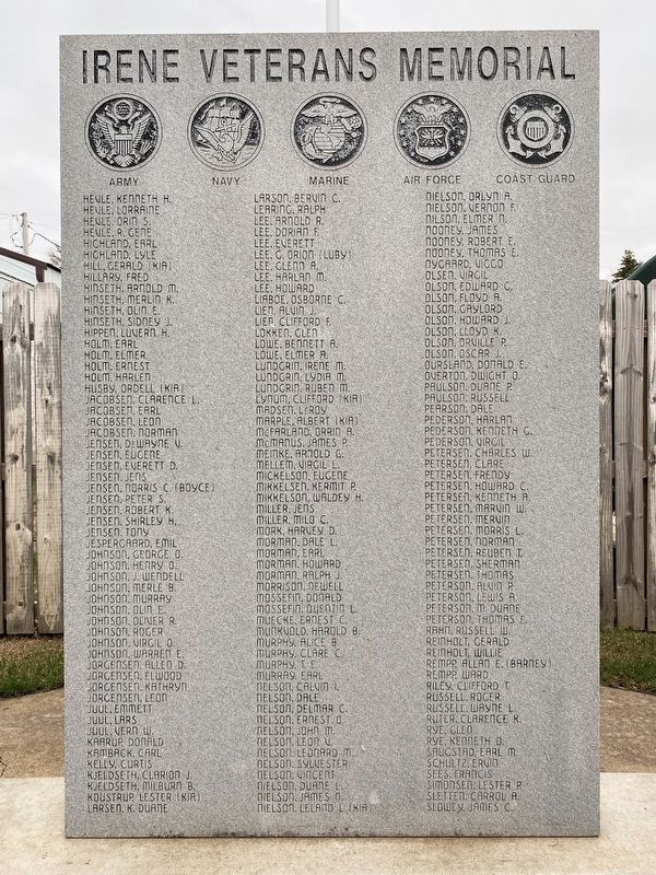 Irene Veterans Memorial <i>(center)</i> image. Click for full size.