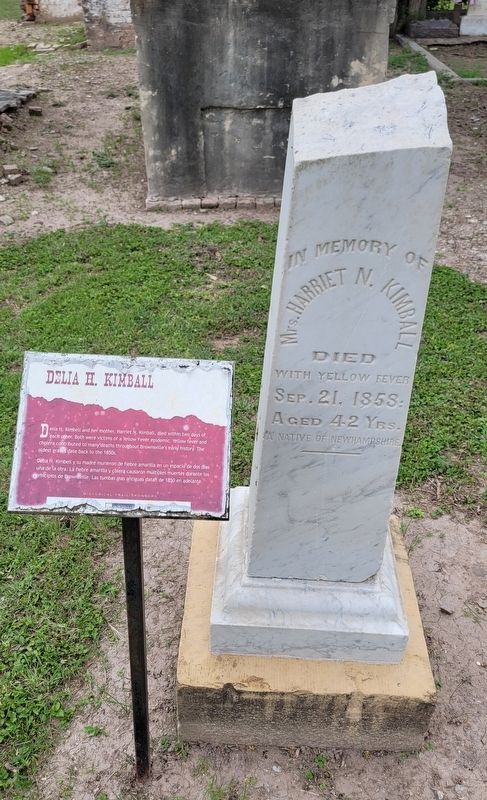 Delia H. Kimball marker and Harriet Kimball Gravestone image. Click for full size.
