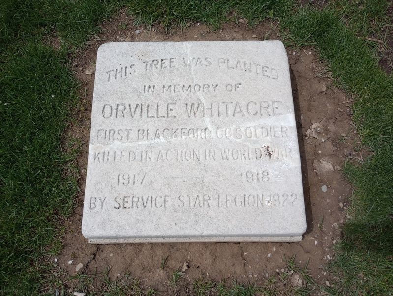 Orville Whitacre Marker. Click for full size. Orville Whitacre Marker image. Click for full size.