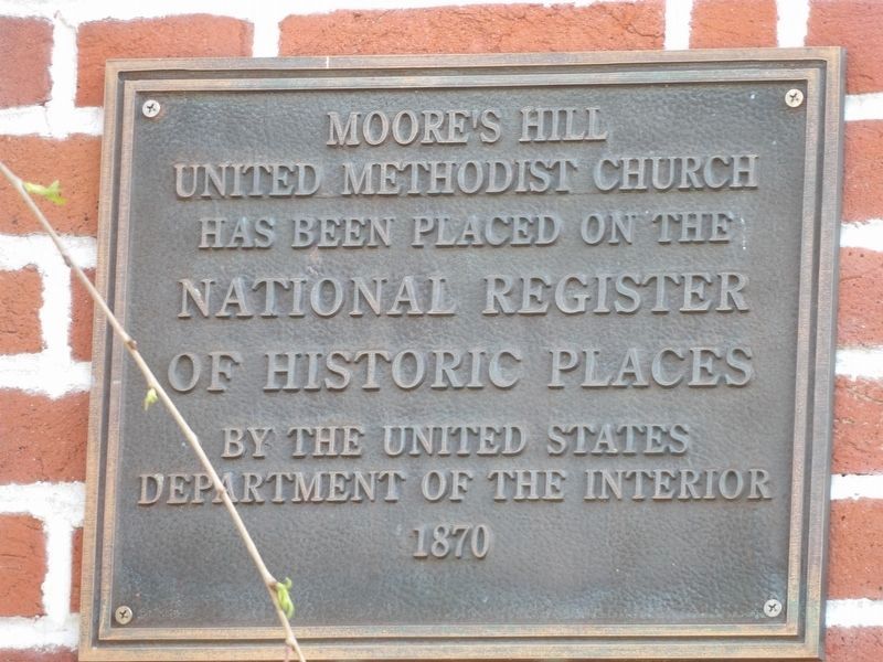 Moore's Hill United Methodist Church Marker. Click for full size. Moore's Hill United Methodist Church Marker image. Click for full size.