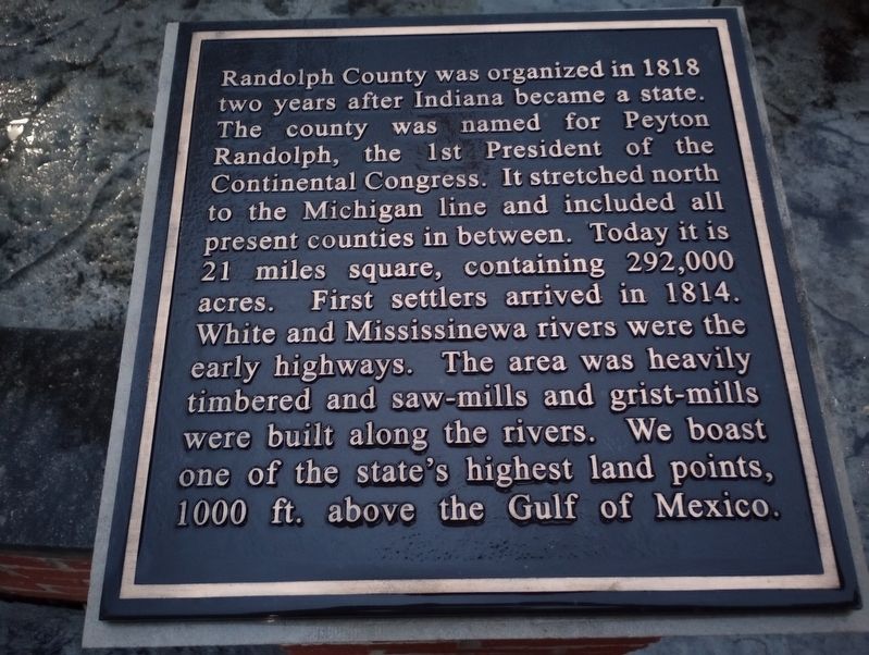 Randolph County was organized in 1818 Marker. Click for full size. Randolph County was organized in 1818 Marker image. Click for full size.