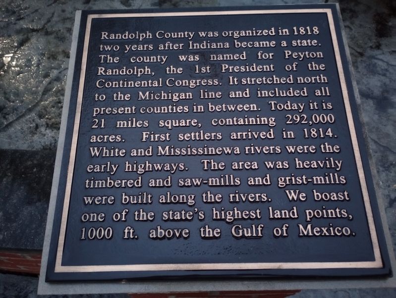 Randolph County was organized in 1818 Marker image. Click for full size.