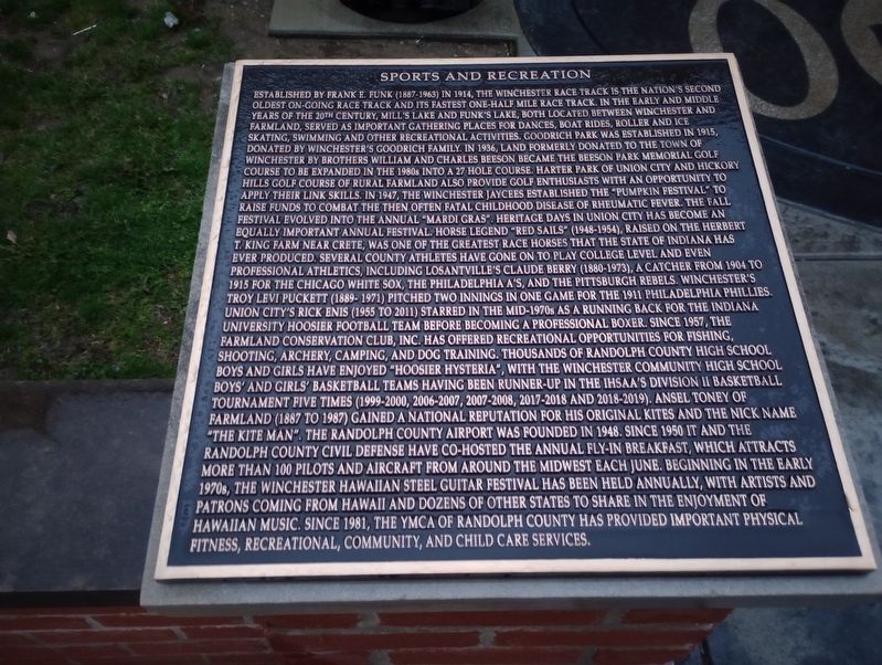 Sports and Recreation Marker image. Click for full size.