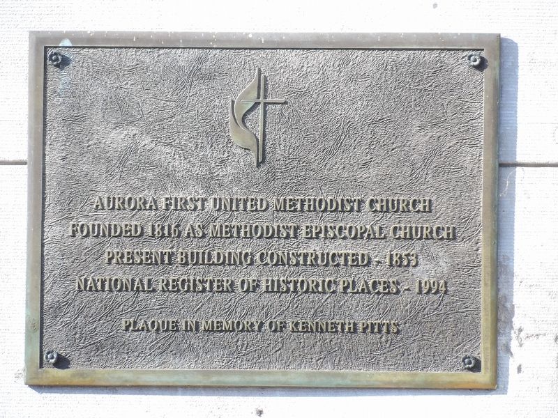 Aurora First United Methodist Church Marker image. Click for full size.