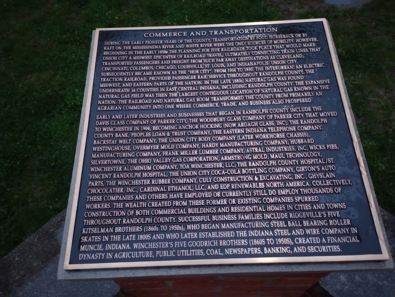 Commerce and Transportation Marker. Click for full size. Commerce and Transportation Marker image. Click for full size.