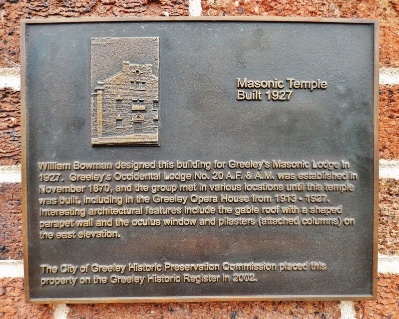 Masonic Temple Marker. Click for full size. Masonic Temple Marker image. Click for full size.