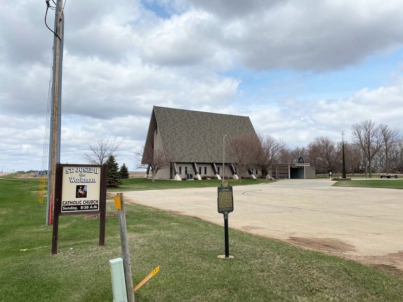 Huntimer Marker and St. Joseph the Workman Catholic Church image. Click for full size.