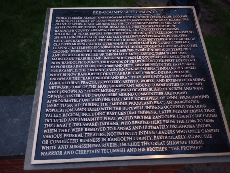 Pre-County Settlement Marker image. Click for full size.