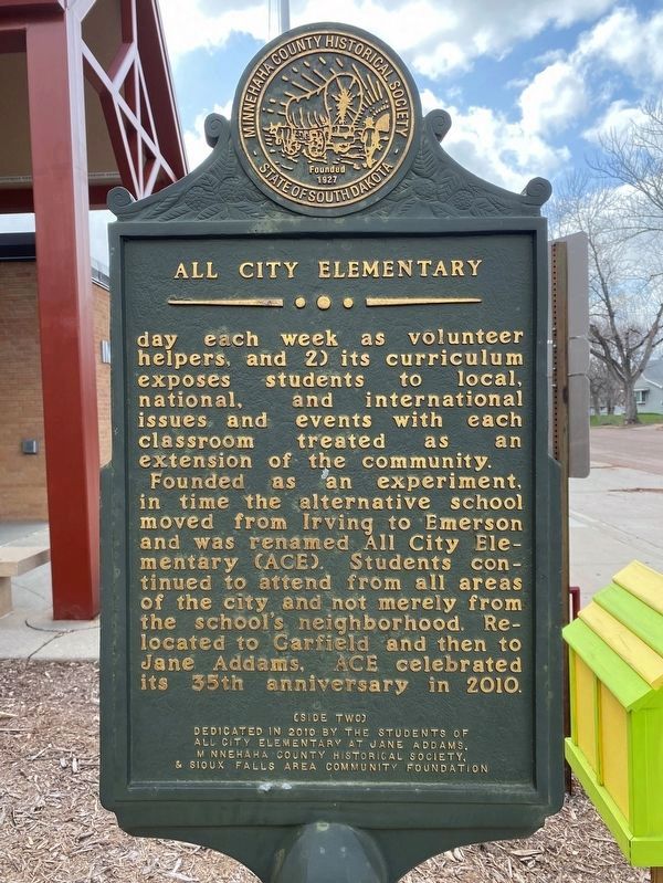 All City Elementary Marker, Side Two image. Click for full size.