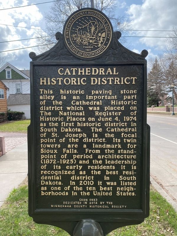 Cathedral Historic District side of marker image. Click for full size.