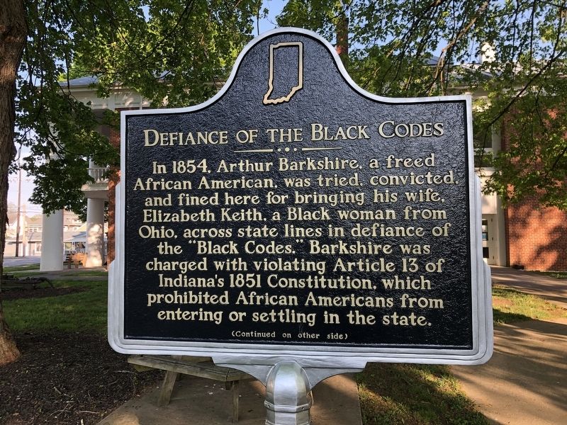 Defiance of the Black Codes side of marker image. Click for full size.
