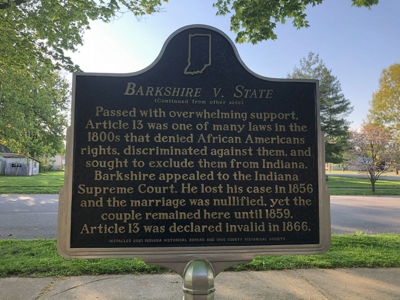 <i>Barkshire v. State</i> side of marker image. Click for full size.