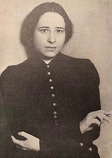 Hannah Arendt, 1933 image. Click for full size.