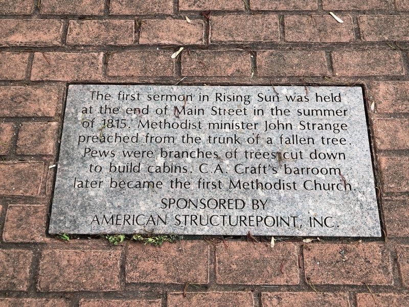 First Sermon in Rising Sun Marker. Click for full size. First Sermon in Rising Sun Marker image. Click for full size.