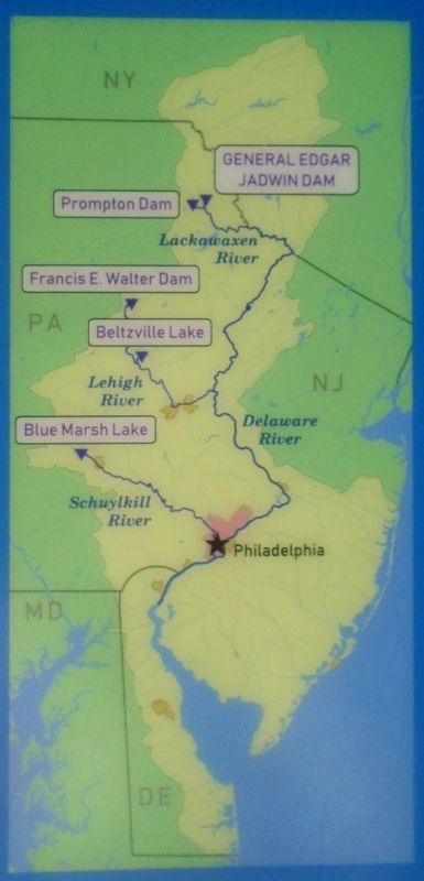 Delaware River Watershed on Gen Edgar Jadwin Dam Marker image. Click for full size.