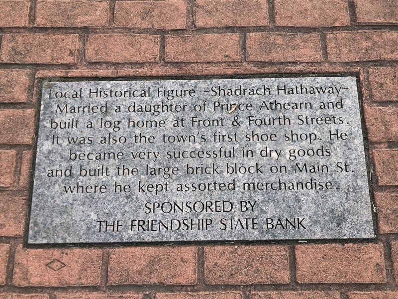 Shadrach Hathaway Marker. Click for full size. Shadrach Hathaway Marker image. Click for full size.