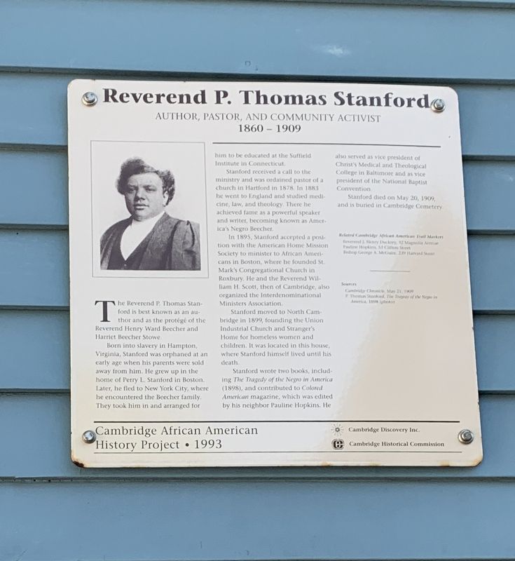 Reverend P. Thomas Stanford Marker image. Click for full size.