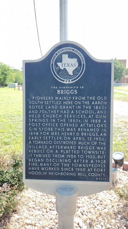The Community of Briggs Marker image. Click for full size.