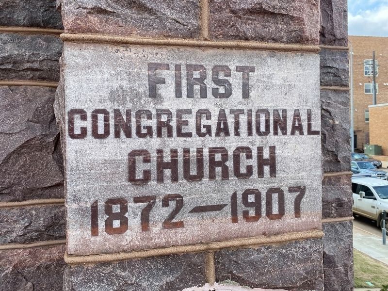 First Congregational Church Cornerstone. Click for full size. First Congregational Church Cornerstone image. Click for full size.