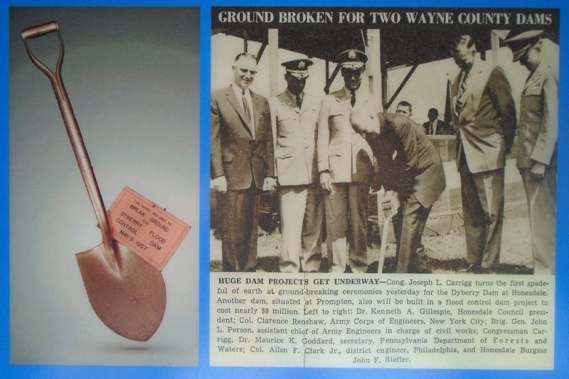 Ground-breaking Photo on "A Bulwark of Protection" Marker image. Click for full size.