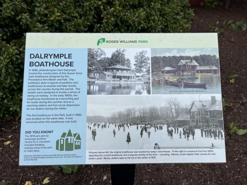 Dalrymple Boathouse Marker image. Click for full size.
