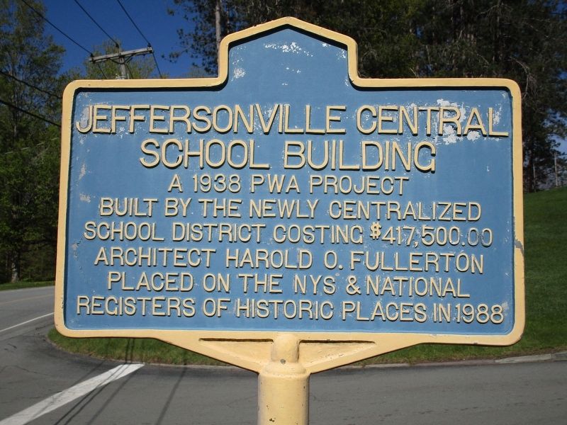 Jeffersonville Central School Building Marker image. Click for full size.