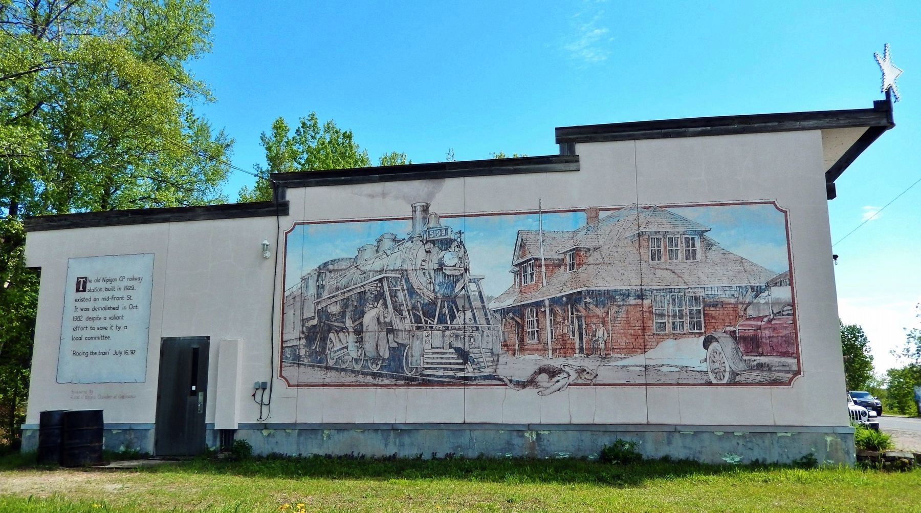 The Old Nipigon CP Railway Station Mural image. Click for full size.