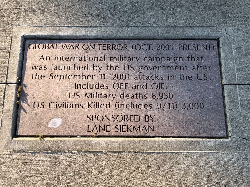Global War on Terror (Oct. 2001-Present) Marker image. Click for full size.