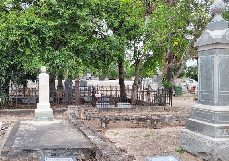 The view of the James B. Wells Marker in the cemetery image. Click for full size.
